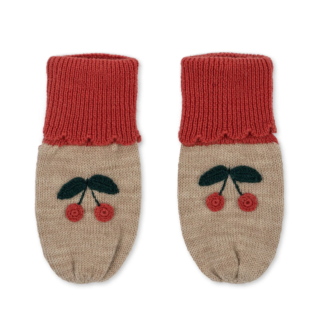 Sonja Knit Mittens - Beige Melange