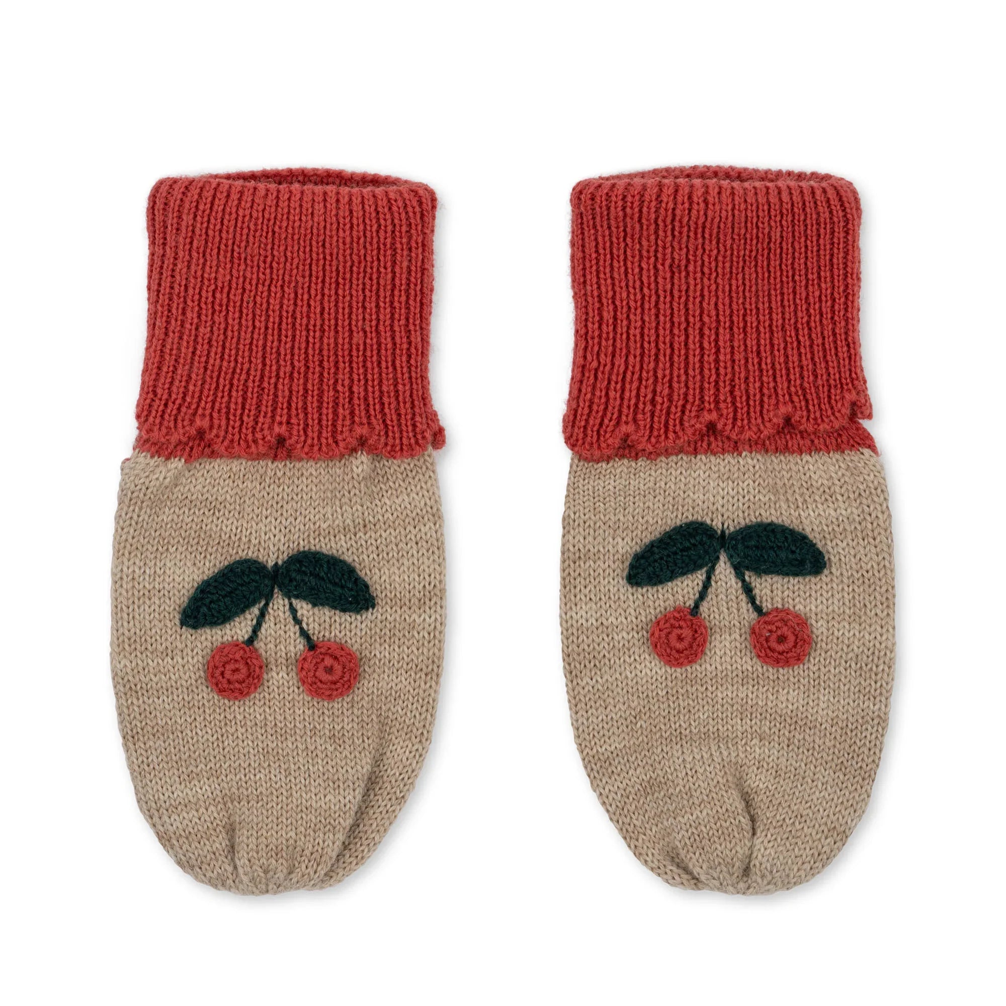 Sonja Knit Mittens - Beige Melange