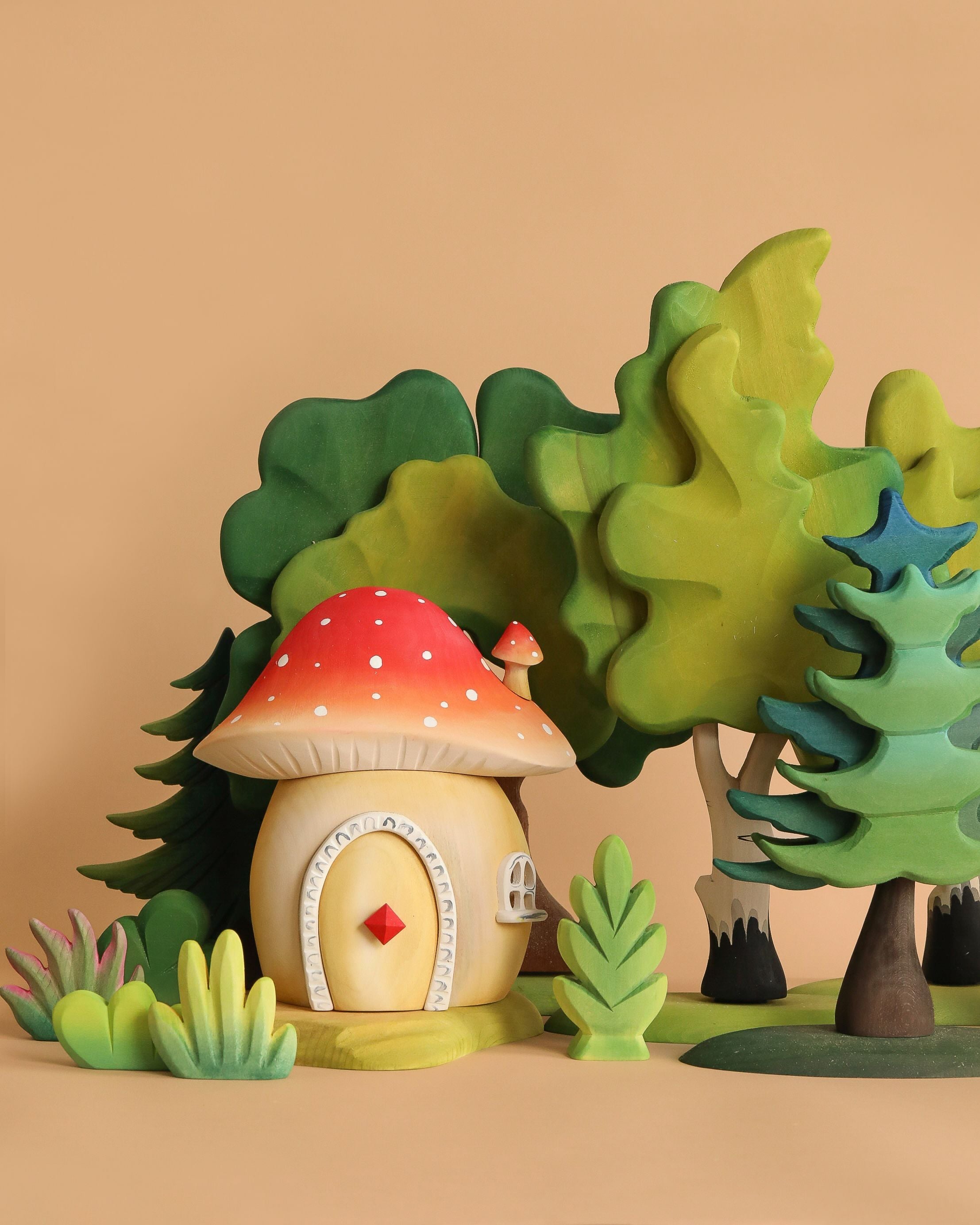 Bumbu Handmade Wooden Mushroom House