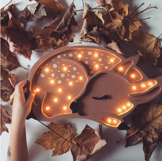 Handmade Wooden Lamp - Deer