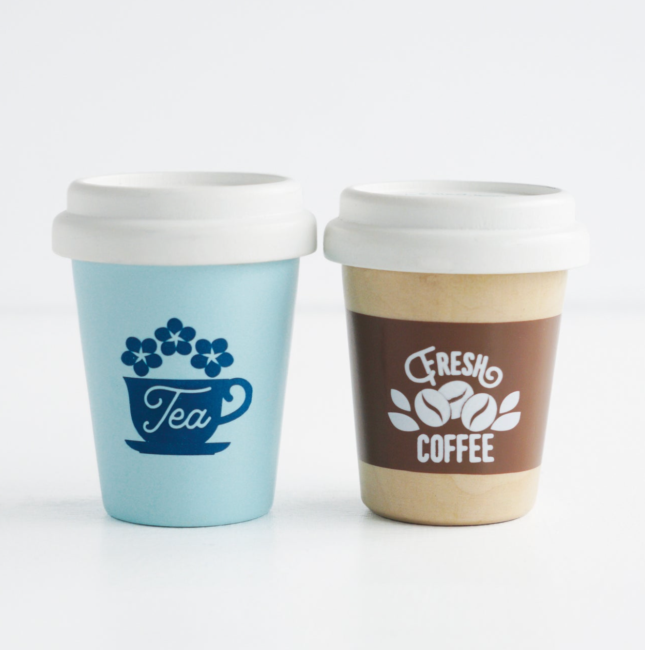 Wooden Coffee And Tea Cups Set