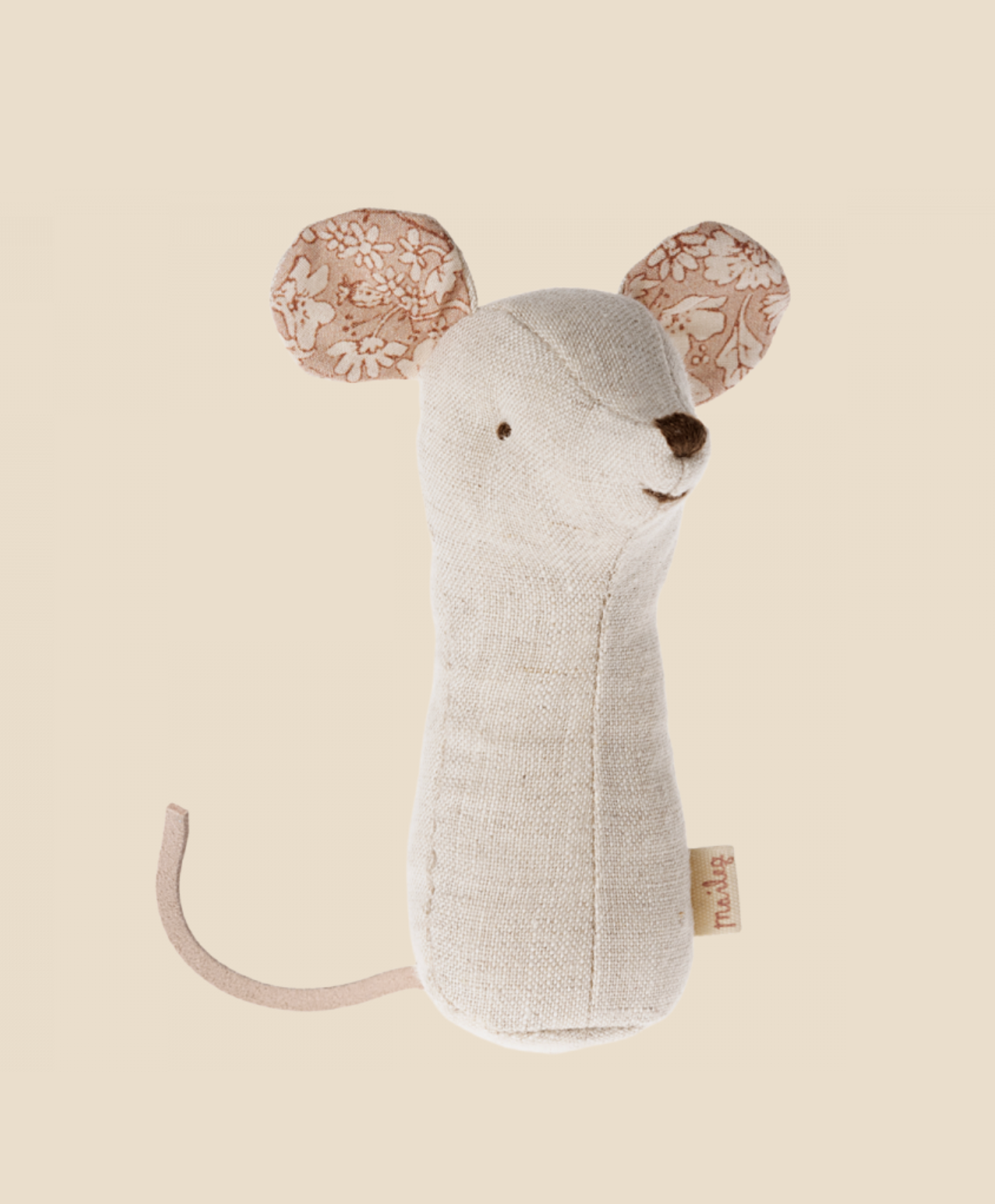 Maileg Lullaby Friend Rattles, Mouse -  Nature