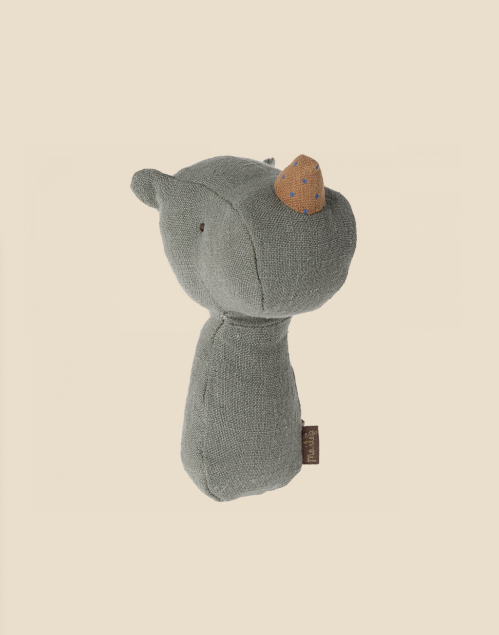 Maileg Lullaby Friend Rattles, Rhino - Pine
