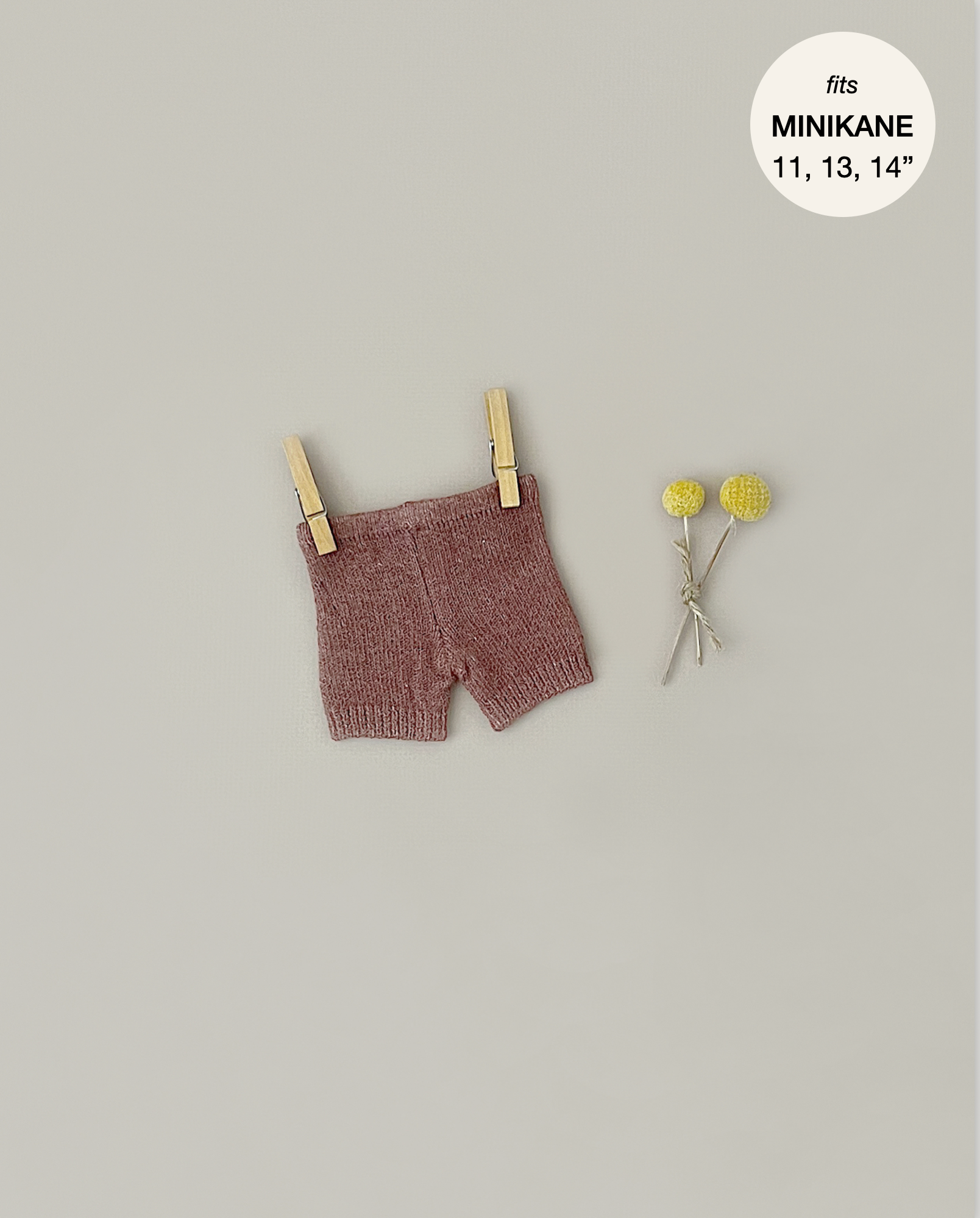 Minikane Doll Clothing | Vito Shorts in Knit Wool - Caramel