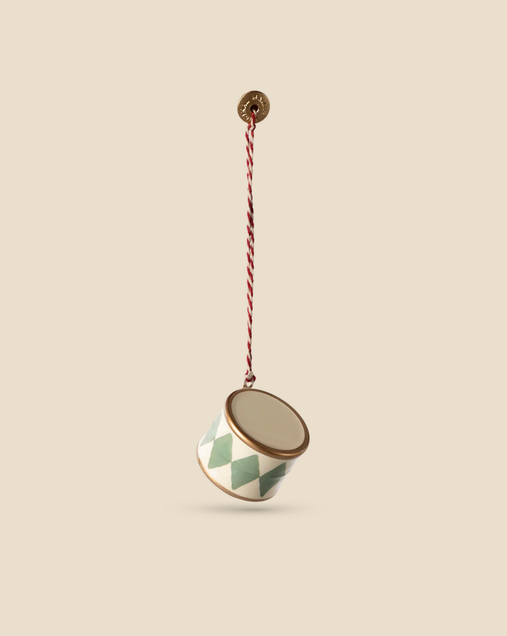 Maileg Metal Ornament - Small Drum, Mint