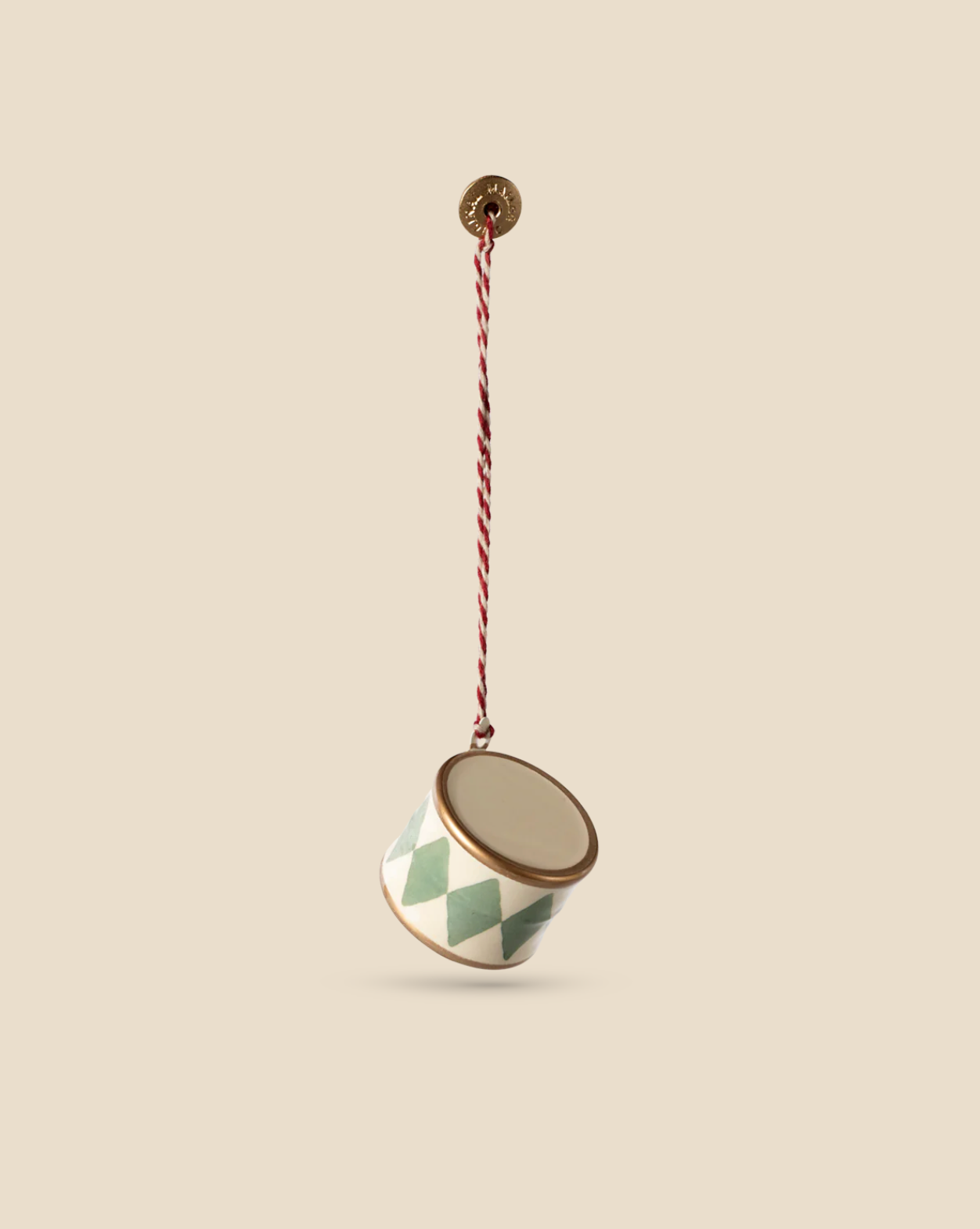 Maileg Metal Ornament - Small Drum, Mint