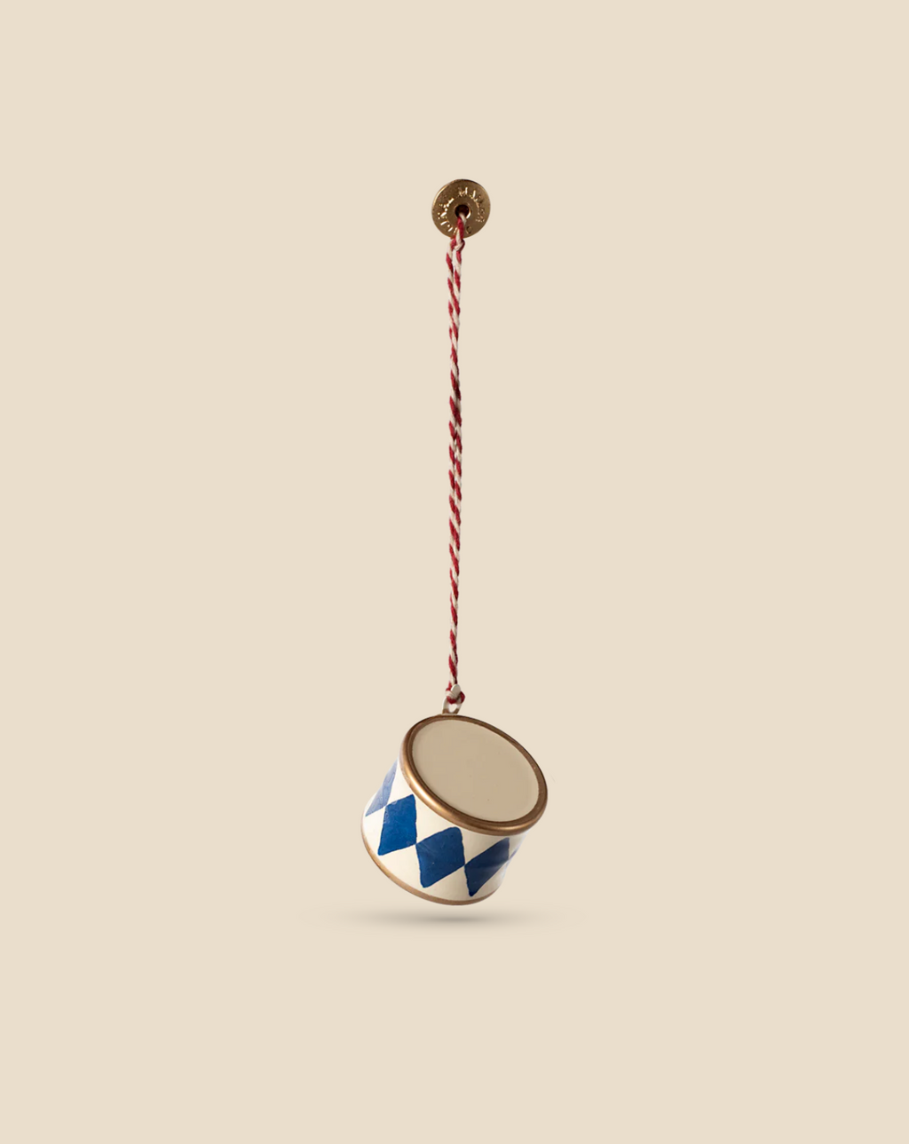 Maileg Metal Ornament - Small Drum, Dark Blue
