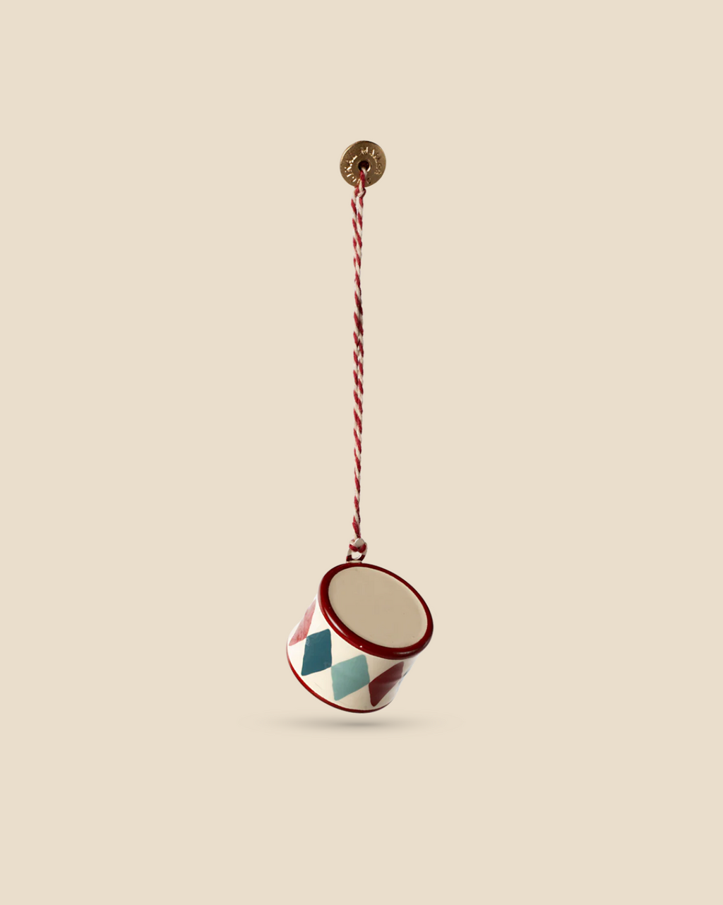 Maileg Metal Ornament - Small Drum, Classic Red