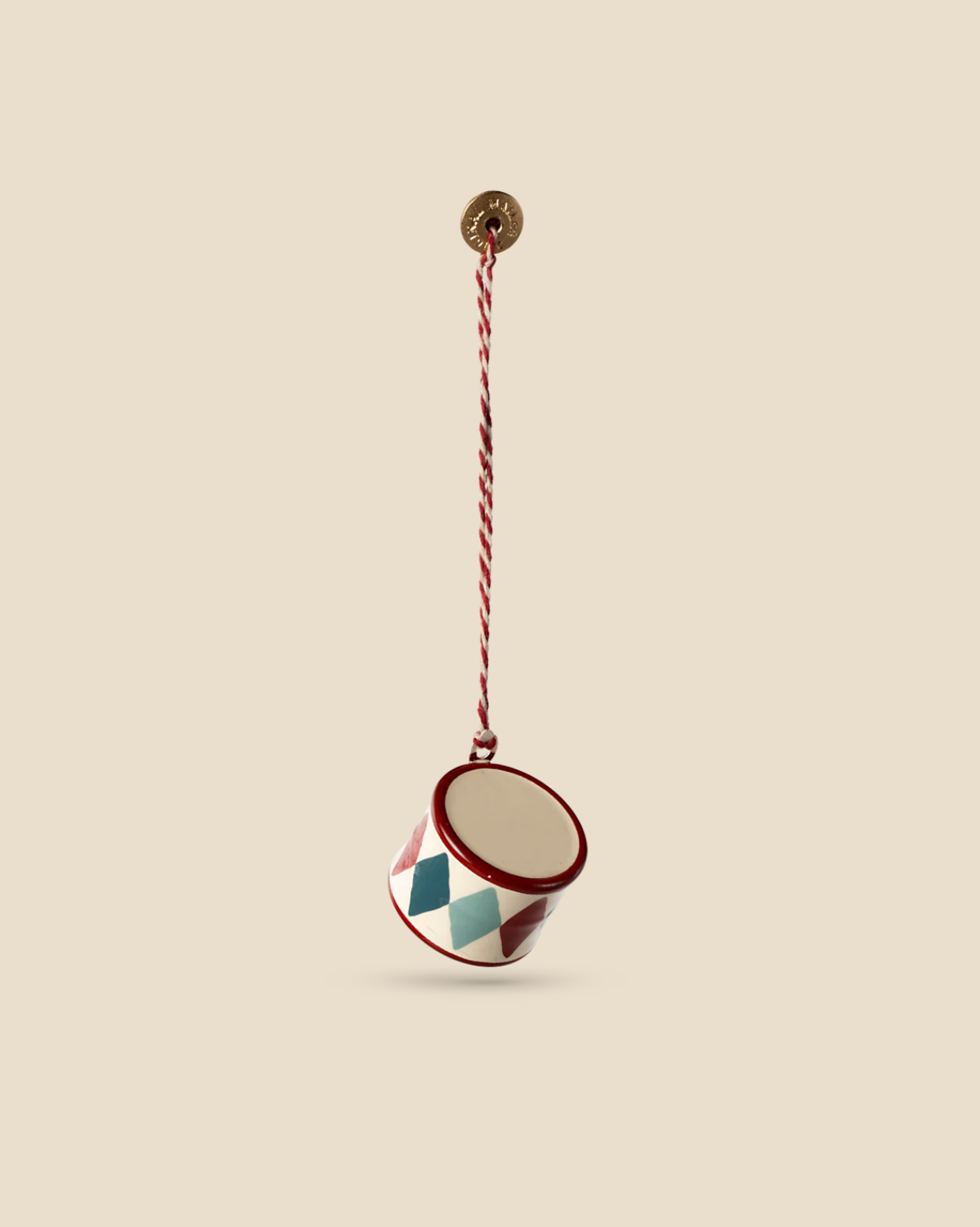 Maileg Metal Ornament - Small Drum, Classic Red