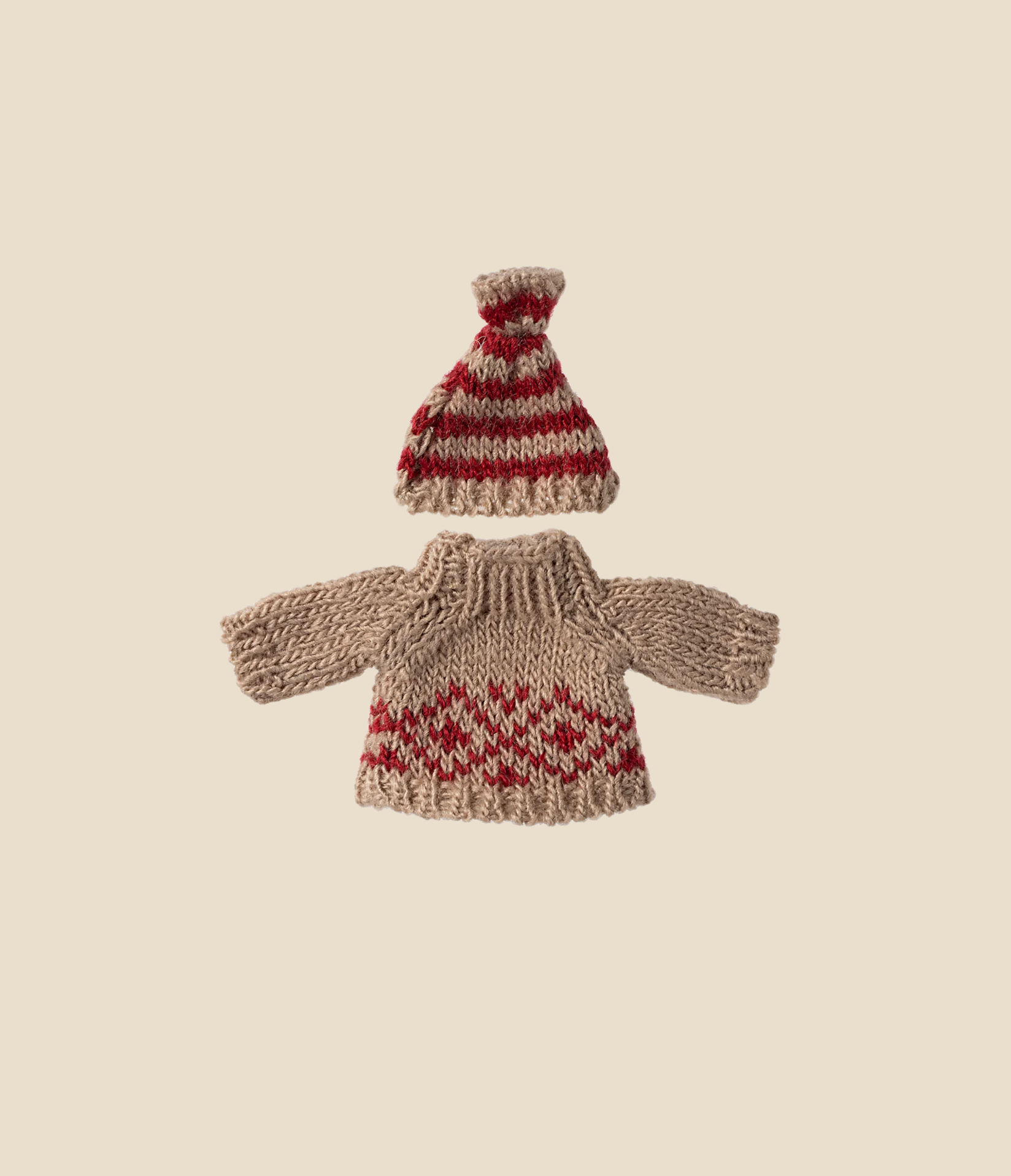 Maileg Extra Clothing: Knitted sweater and Hat for Mom Mouse