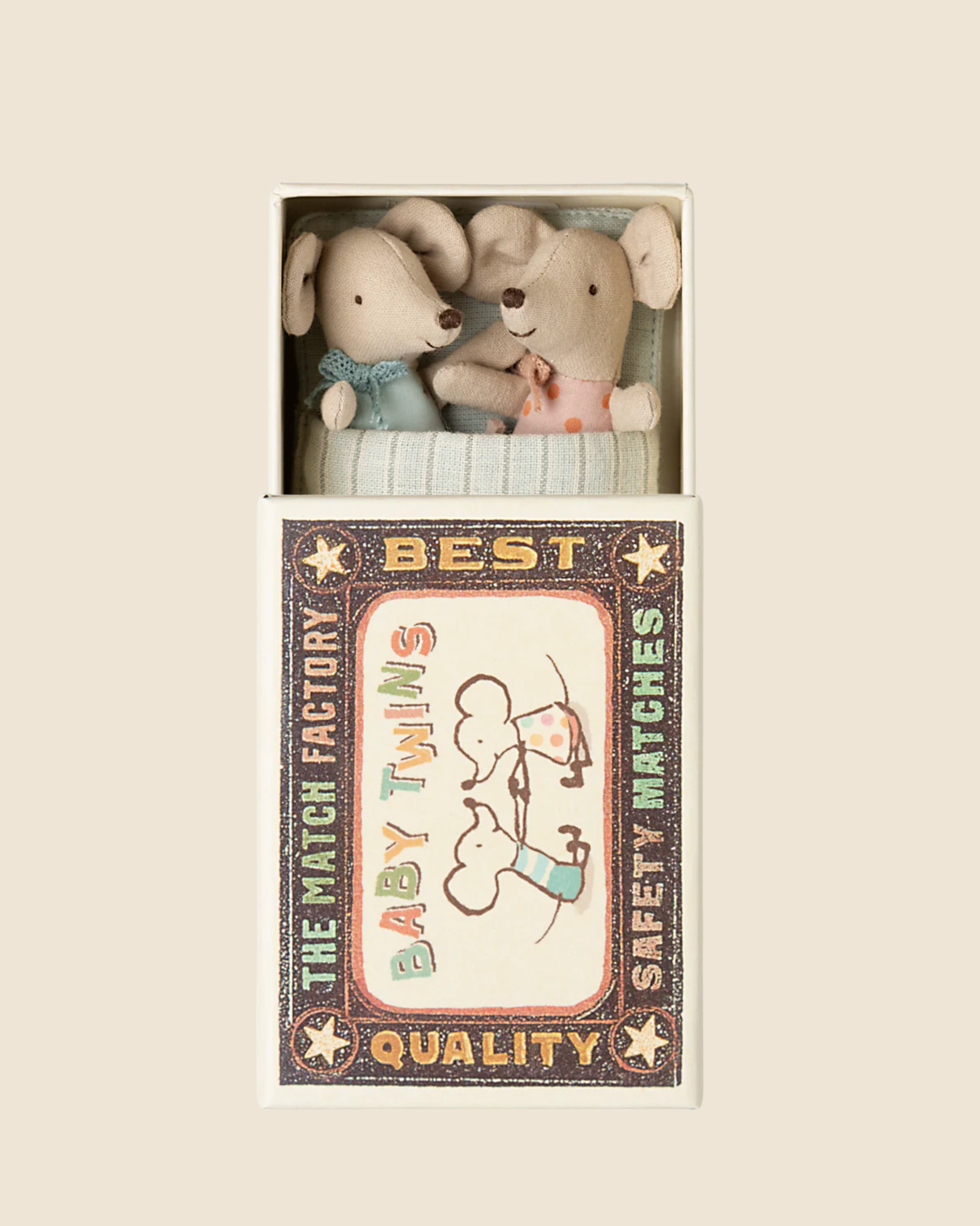 Maileg Twins, Baby Mice In Matchbox