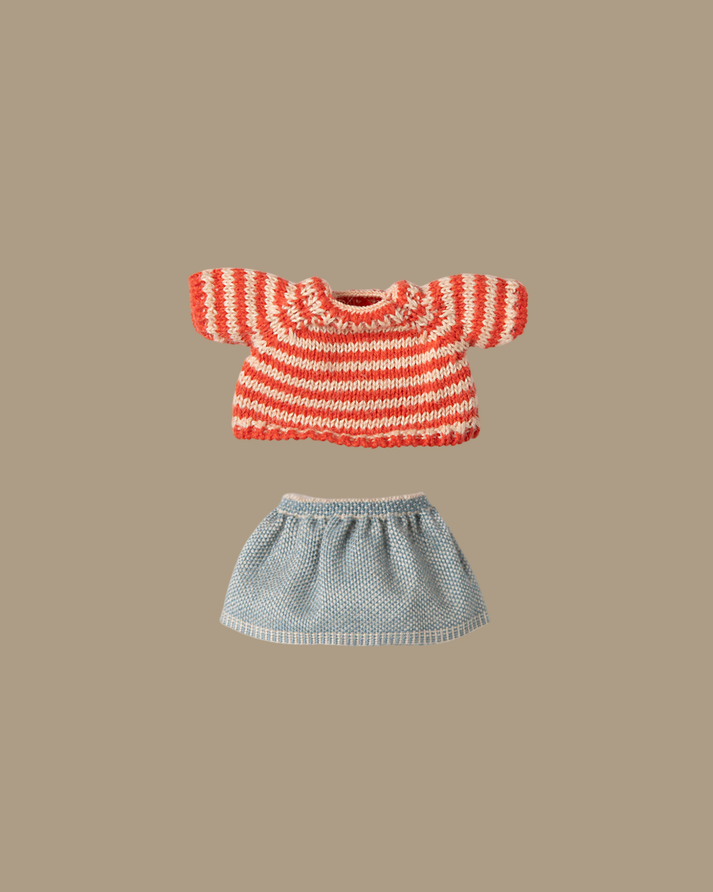 Maileg Extra Clothing: Knitted Sweater And Skirt For Big Sister Mouse