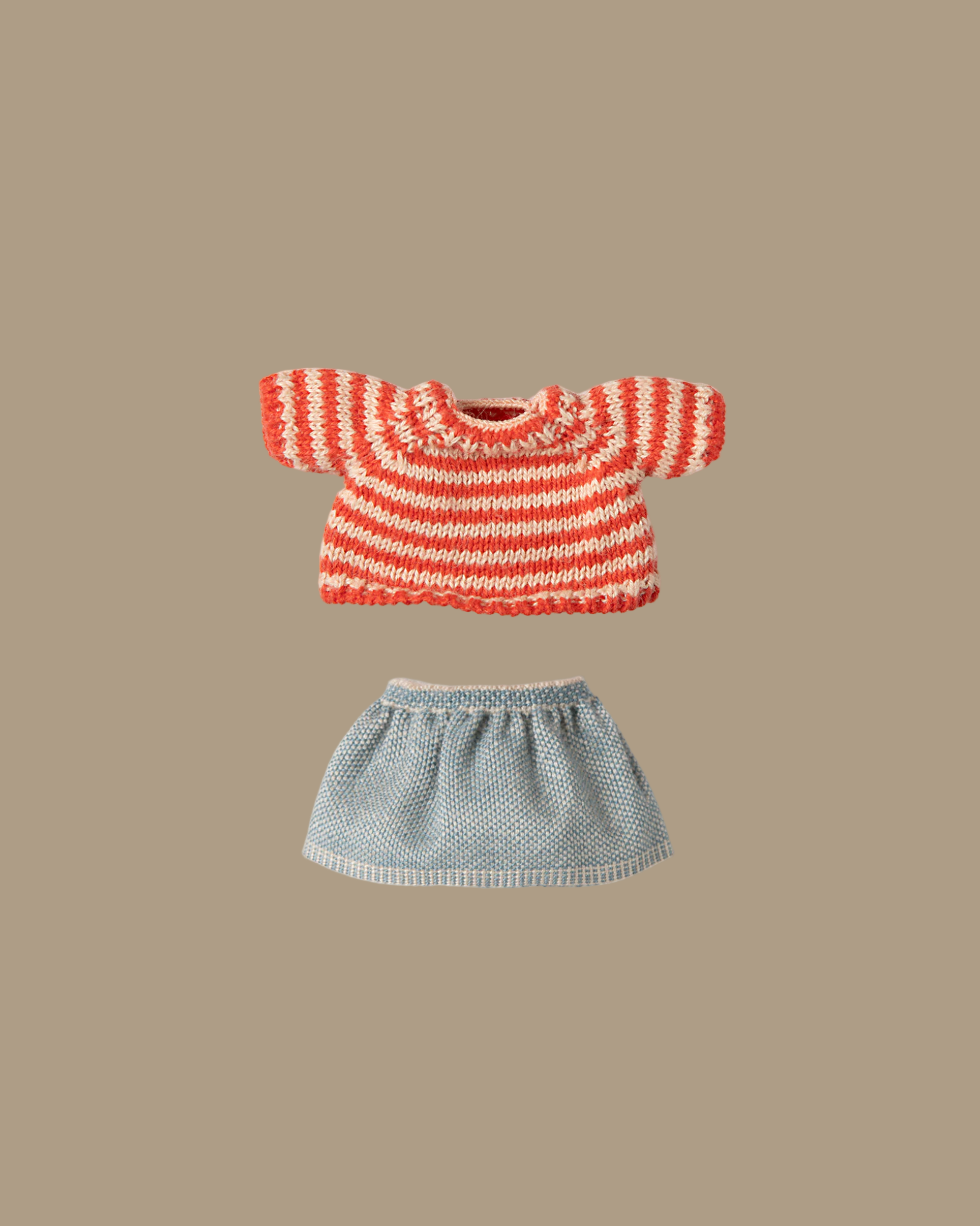 Maileg Extra Clothing: Knitted Sweater And Skirt For Big Sister Mouse