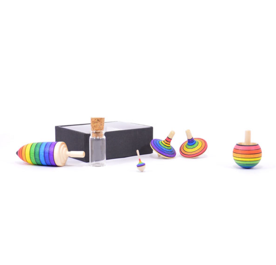 Mader Spinning Top Champion Learning Set - Rainbow