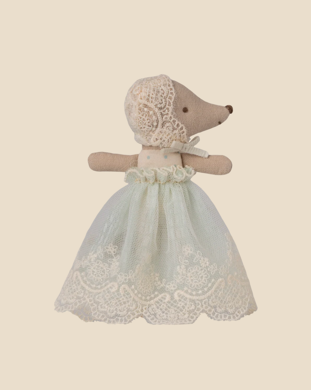 Maileg Baby Mouse in Gown - Mint