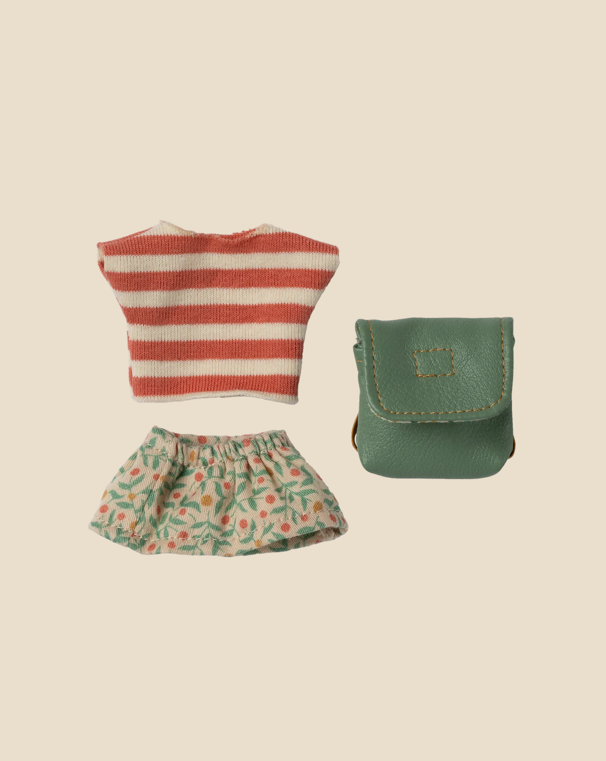 Maileg Clothes and Bag, Big Sister Mouse - Green