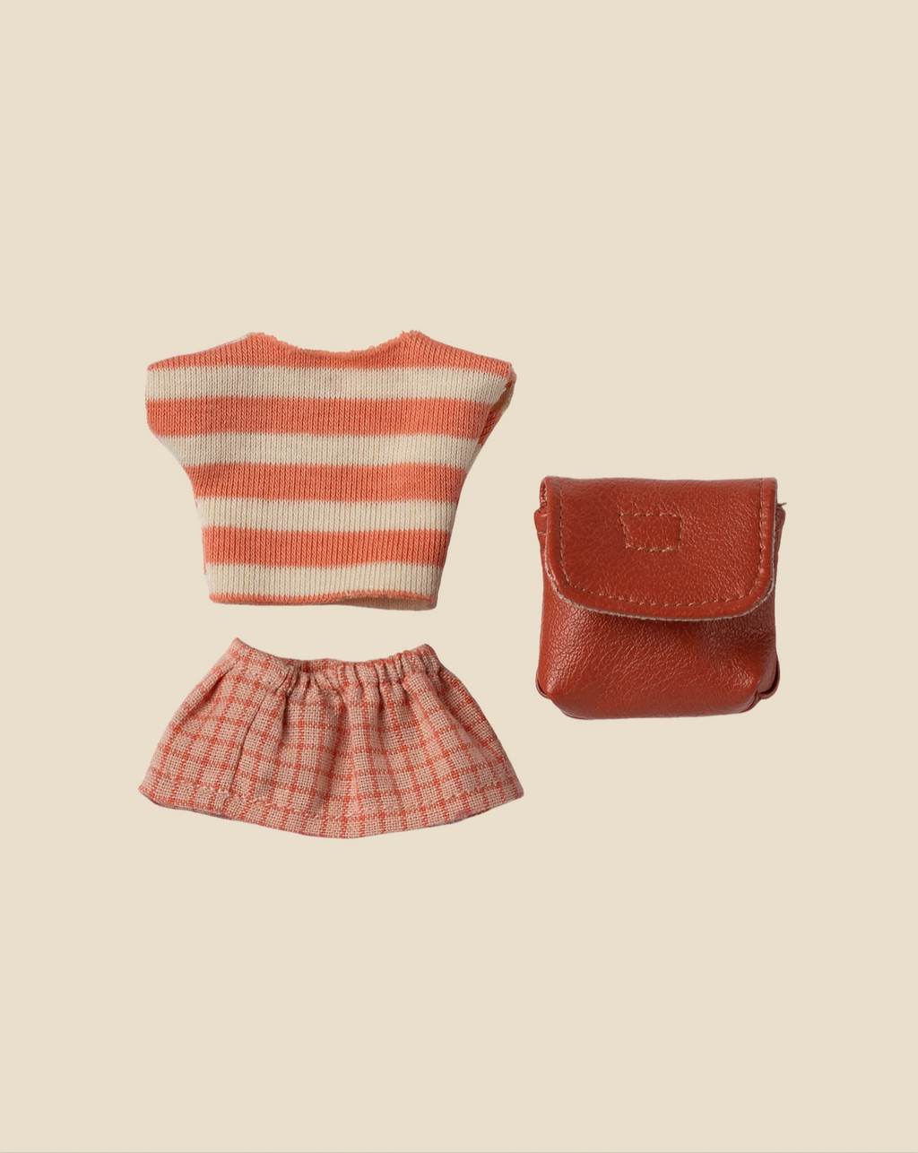 Maileg Clothes and Bag, Big Sister Mouse - Coral