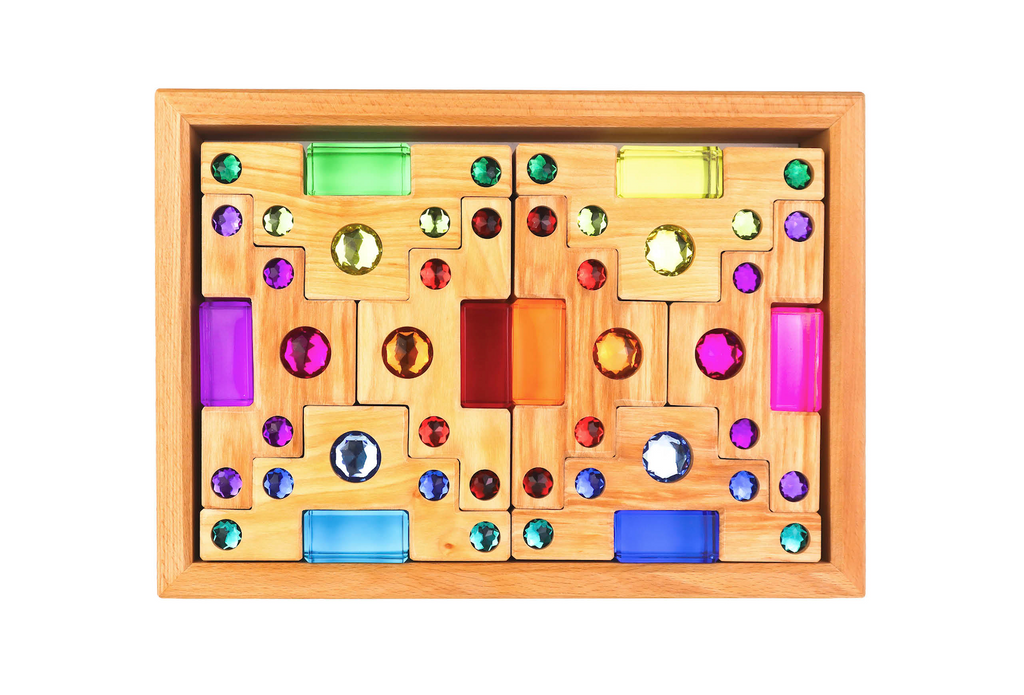 Bauspiel Colored Staircase with Luminous Blocks - 32 Piece