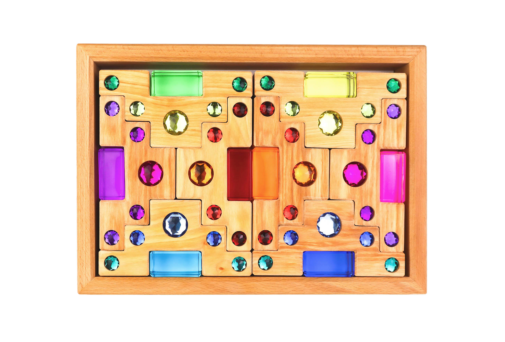 Bauspiel Colored Staircase with Luminous Blocks - 32 Piece