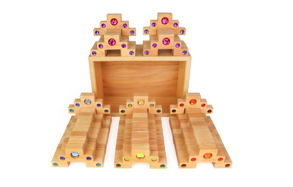 Bauspiel Colored Stair Blocks - 40 Piece