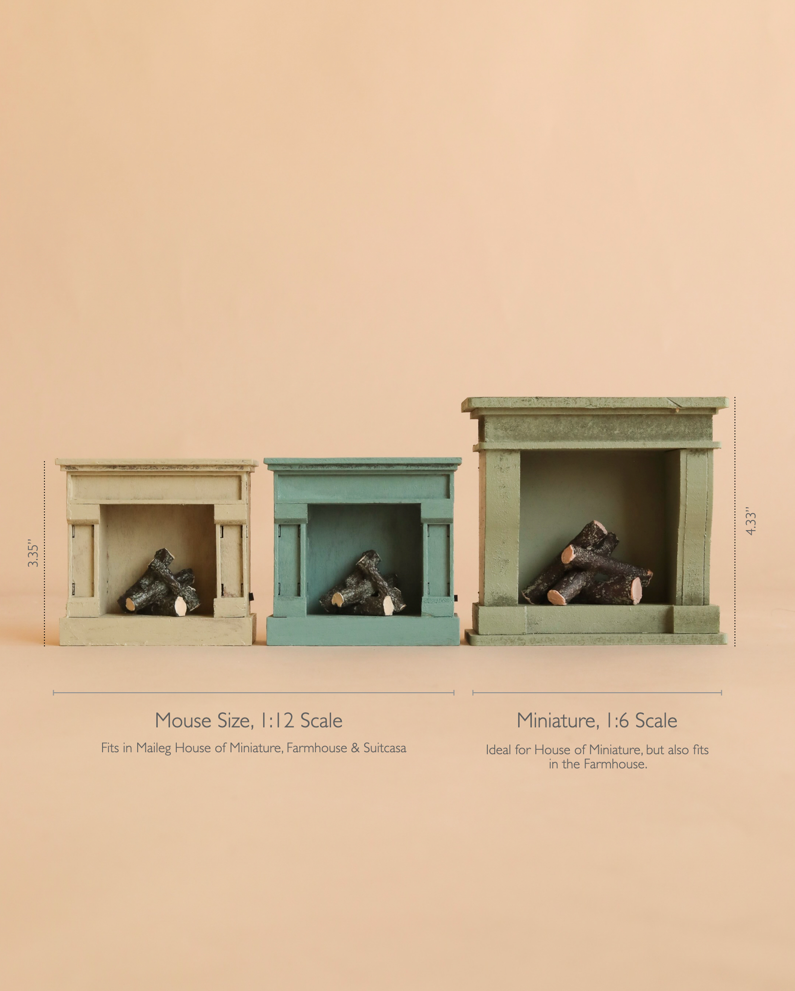 Maileg Fireplace, Mouse Size - Off White
