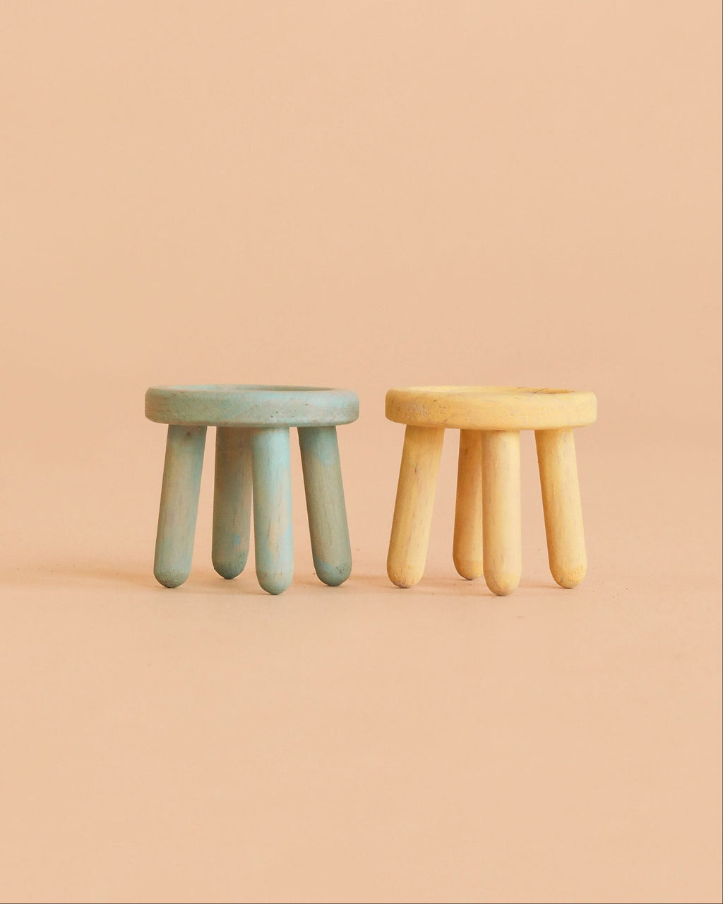 Maileg Stool Set, Mouse - Mint/Light Yellow