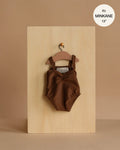 Minikane 13" Doll Clothing | Anna Leotard in Shiny Lycra - Chocolate Brown