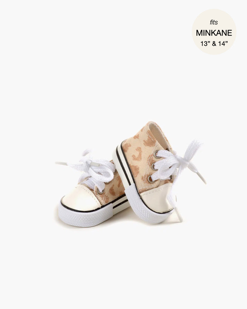 Minikane Doll Shoes | Converse Style Feline Print Sneakers