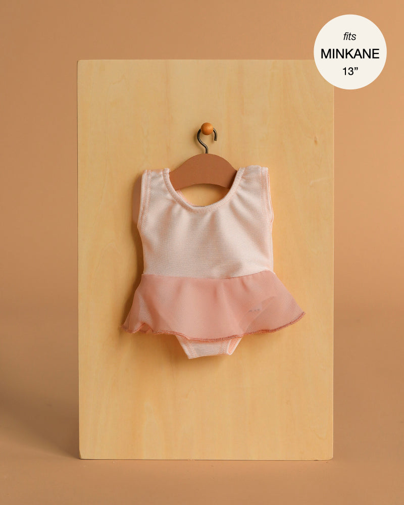 Minikane 13" Doll Clothing | Ludmila Ruffled Leotard in Lycra and Chiffon - Nude Pink