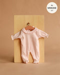 Minikane 11" Doll Clothing | Camille Onesie in Ribbed Knit with Lace - Pastel Pink
