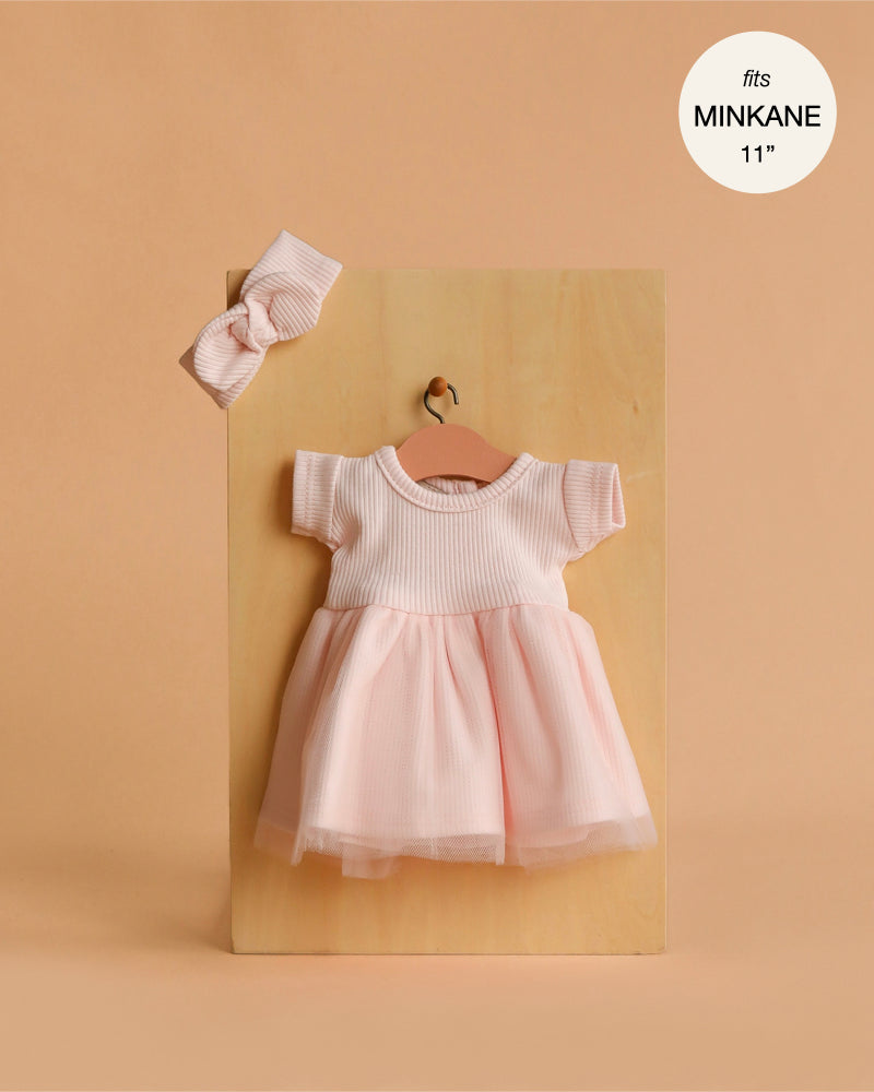 Minikane 11" Doll Clothing | Rosana Short-Sleeved Tutu and Headband - Petal Pink