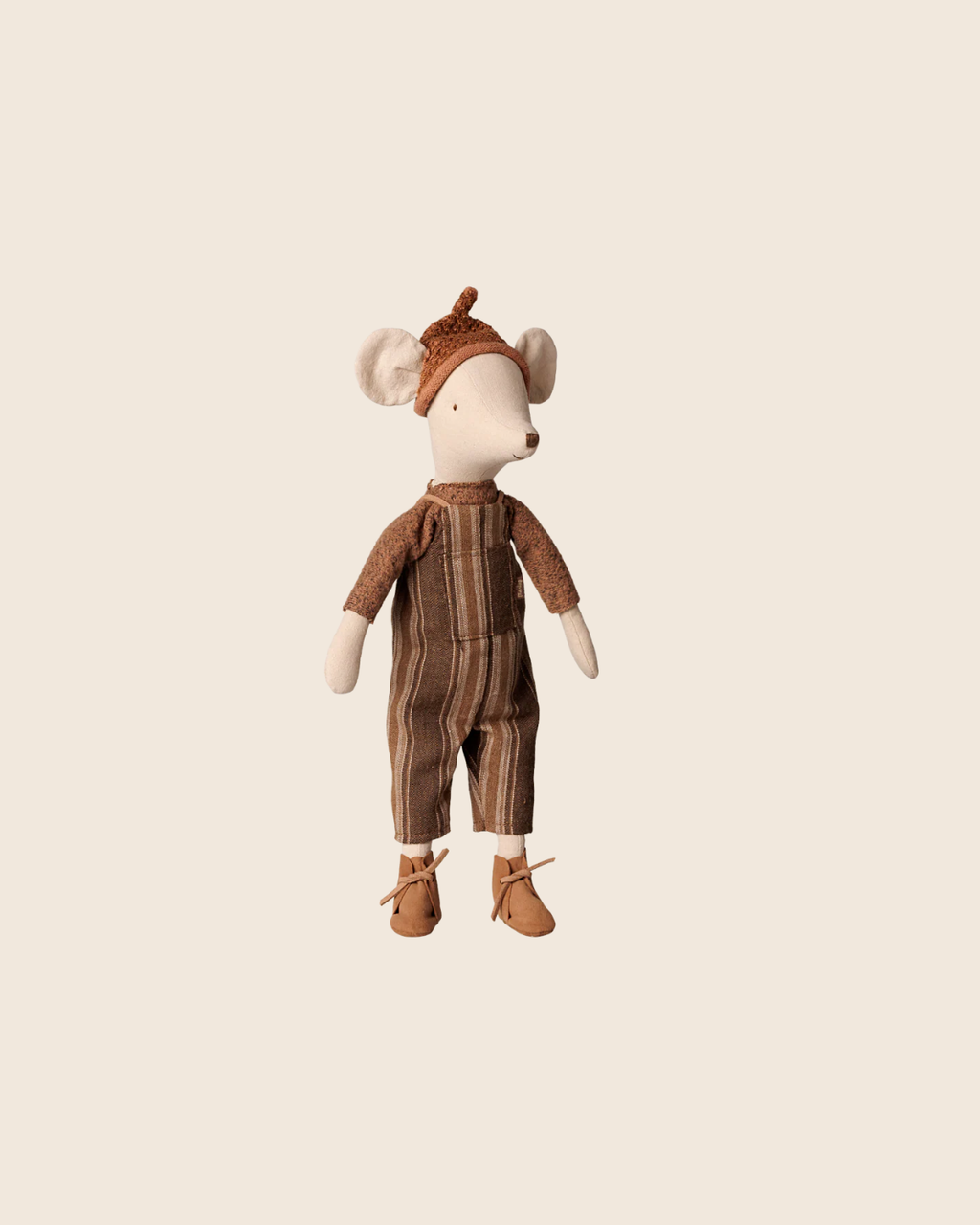 PRE-ORDER: Maileg Mouse, Medium - Overall and Sweater (Estimated Arrival Early November)