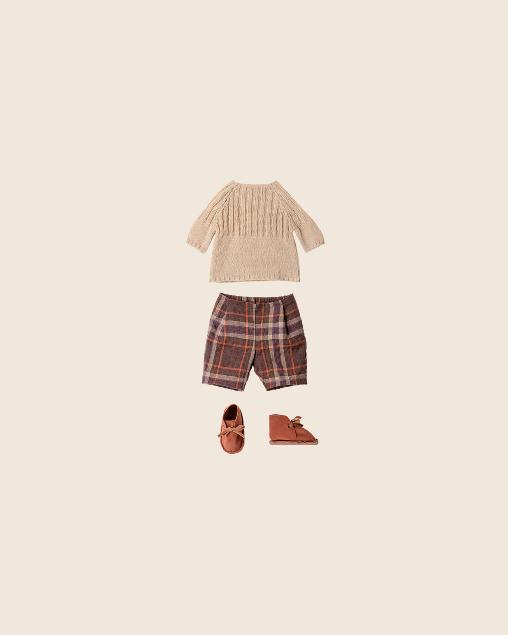 PRE-ORDER: Maileg Pants and Knitted Sweater, Size 4 - Off White (Estimated Arrival Early November)