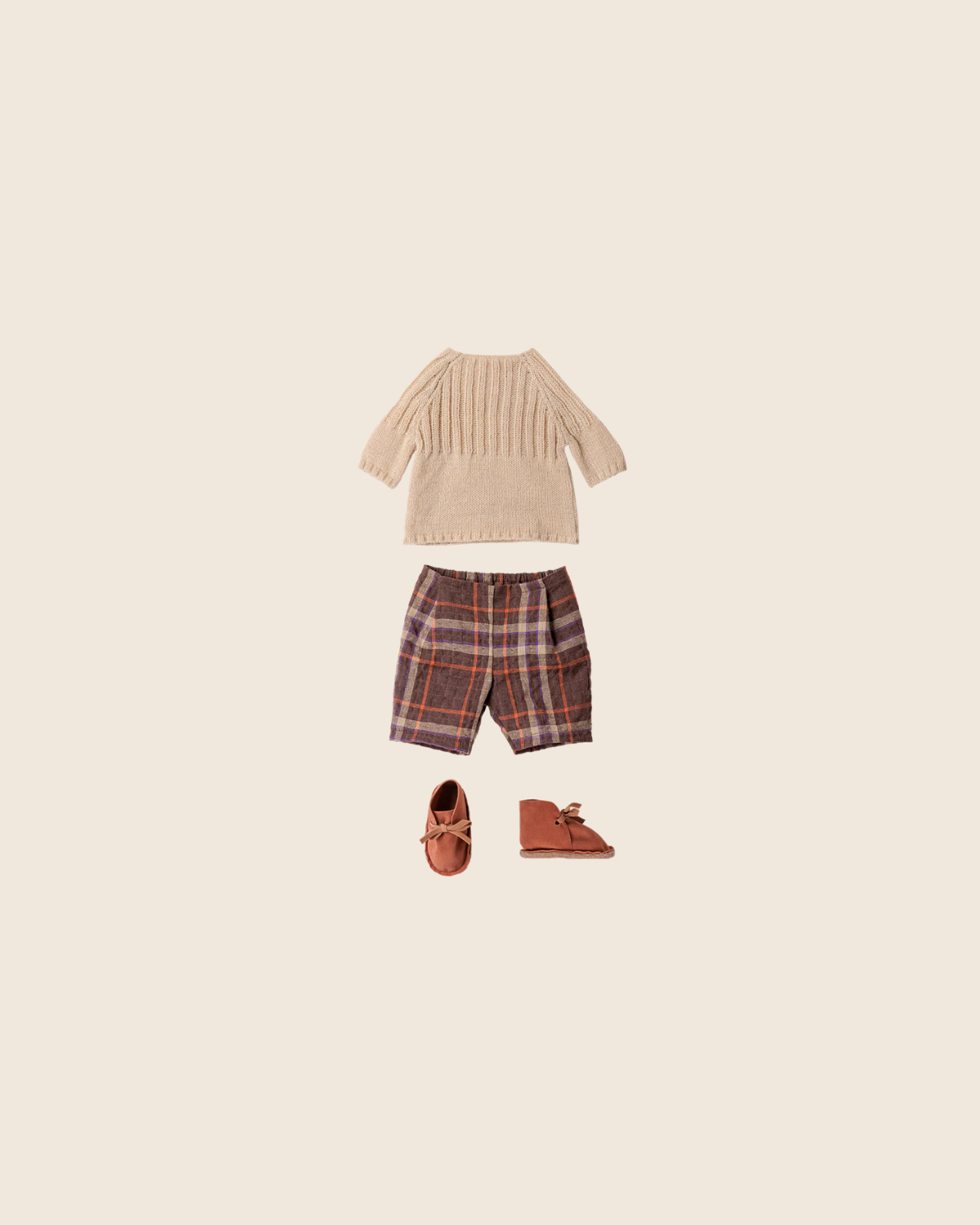 PRE-ORDER: Maileg Pants and Knitted Sweater, Size 4 - Off White (Estimated Arrival Early November)