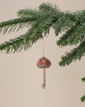 Maileg Fabric Ornament, Mushroom - Winter Flower - Red