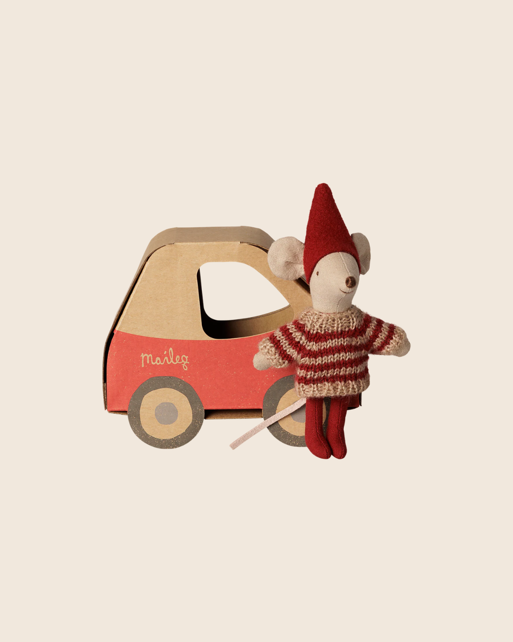 PRE-ORDER: Maileg Christmas Mouse, Little Sister in Car Box (Estimated Arrival Early November)