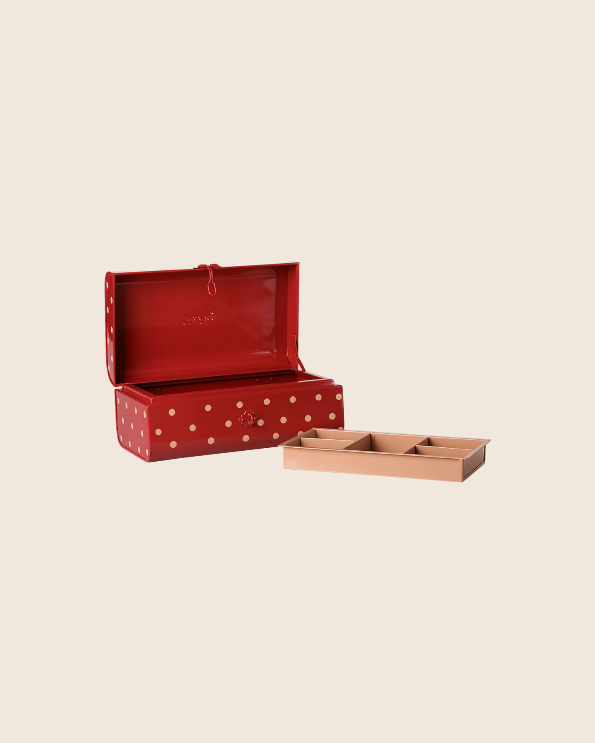 PRE-ORDER: Maileg Storage Suitcase, Small - Red with Tray (Estimated Arrival Early November)