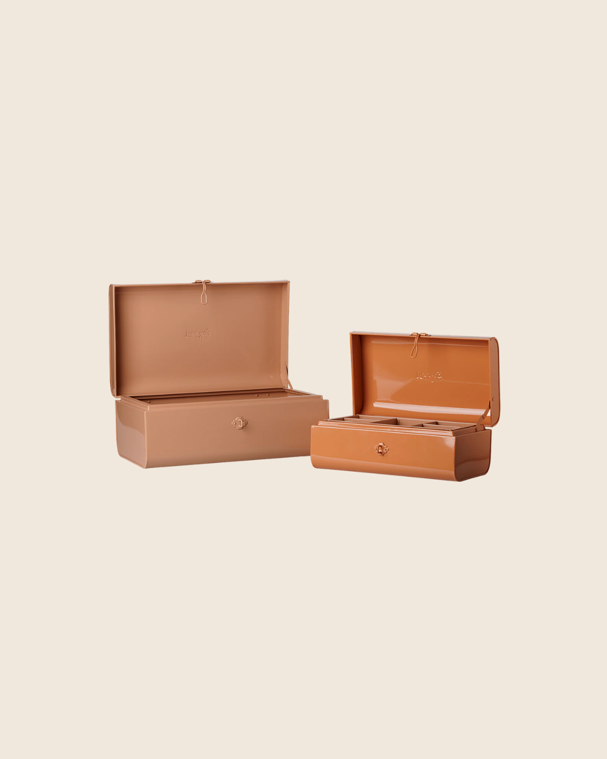 PRE-ORDER: Maileg Storage Suitcase Set - Powder/Coral with Tray (Estimated Arrival Early November)