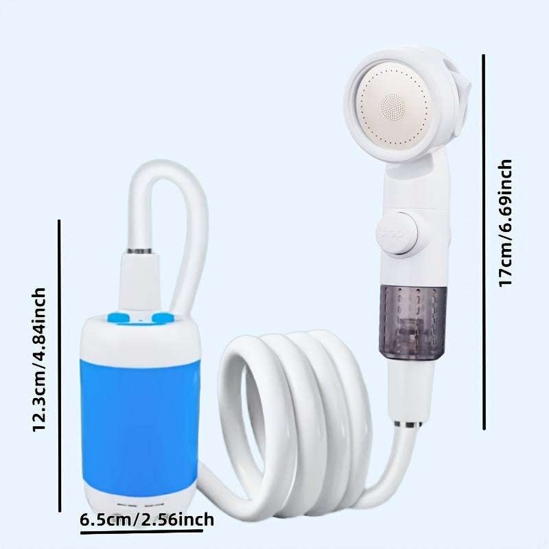 Rechargeable Electric Camping Shower Pump - Portable Outdoor Shower for Hiking, Climbing, Beach & Backpacking, USB Rechargeable Submersible Water Pump for Car Washing, Pet Bathing, Crop Watering & Garden Irrigation