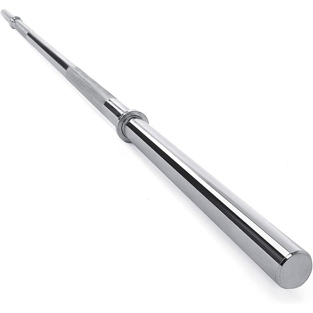 Standard Barbell 5FT – Solid Steel 1-Inch Bar, 300 LB Capacity, Chrome & Black Finish, Multi-Grip Knurling for Home Gym Strength Training