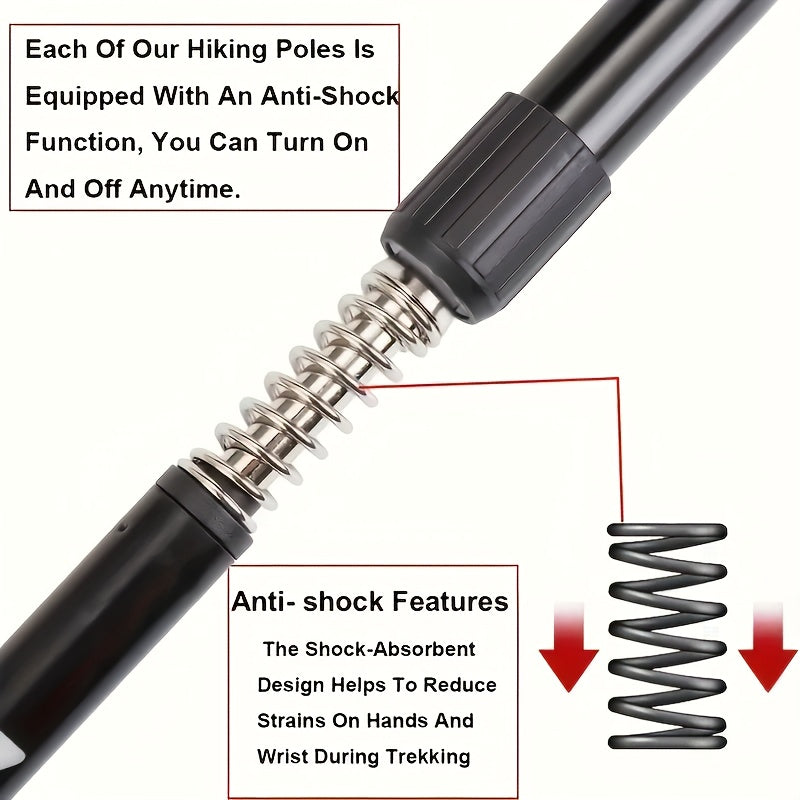 Adjustable Hiking Stick Aluminum Alloy – Lightweight Foldable Walking Pole with Quick Lock for Men & Women | Portable Trekking Cane for Camping & Outdoor