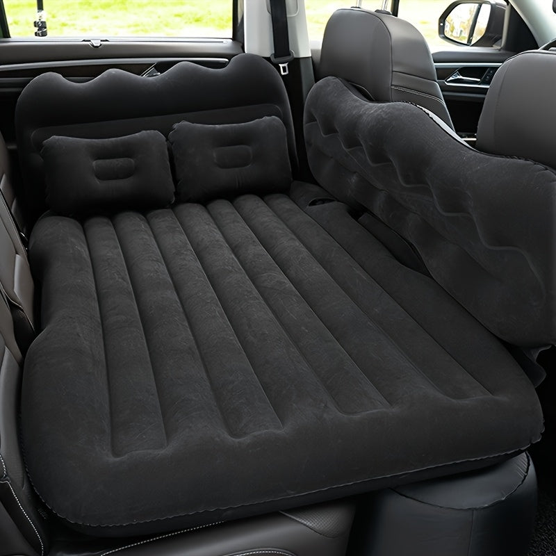Car Inflatable Mattress SUV Back Seat Sleeping Pad Foldable Portable Travel Air Bed with Electric Pump Storage Bag Repair Kit for Camping Road Trip Outdoor Adventure Fits SUV Sedan MPV