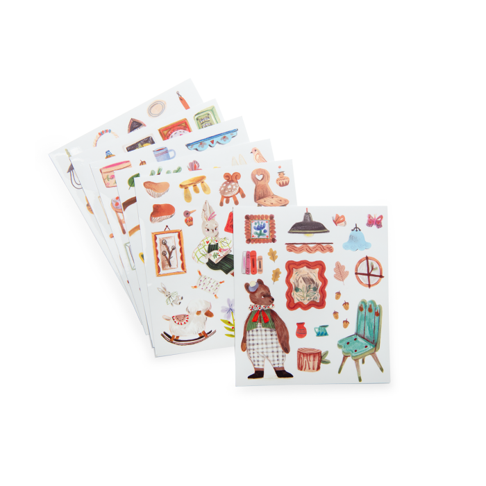 Moulin Roty Coloring Book with Stickers - The Minouchkas
