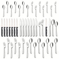 Stainless Steel Flatware Set 24/48 Piece with Steak Knives, Mirror Polished Silverware Set for 4/8, Dishwasher Safe Cutlery Utensil Set with Forks Spoons Knives, Perfect for Weddings, Gifts & Outdoor Dining