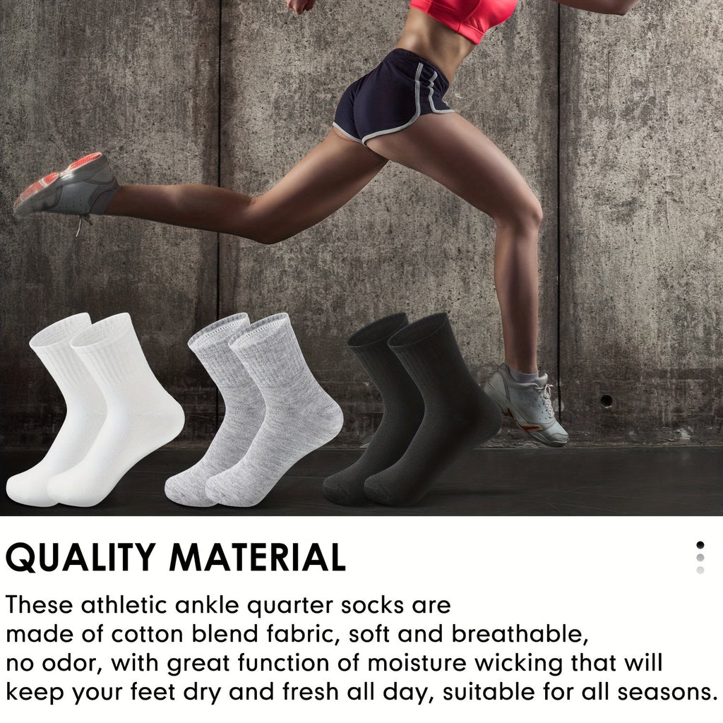 Bulk Moisture-Wicking Ankle Socks 100 Pairs Unisex Men Women Casual Sports Gym Socks Black White Gray One Size Fits Most