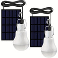 Outdoor Solar Light Bulb with 3.5M Cable – 110 Lumen 12 LED, 800mAh Rechargeable, 6000K Daylight, Portable Hanging Lamp for Garden, Yard, Garage, Chicken Coop & Tent Camping, 2/4 Pack