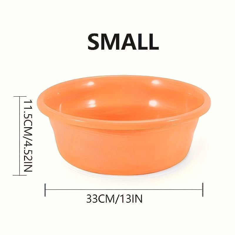 Plastic Wash Basin 12 Quart Stackable Round Tub - Portable Household Washing Bowl for Kitchen, Camping, Face Washing, Fruit & Vegetable Cleaning, Dish Washing & Bottle Rinsing, 4 Colors, Small to Oversized