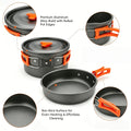 Camping Cookware Mess Kit 8 & 14 Piece – Portable Non-Stick Aluminum Alloy Camp Kitchen Set with Kettle, Pot, Frying Pan, Plates, Forks, Knives & Spoons for Backpacking, Hiking & Outdoor Cooking