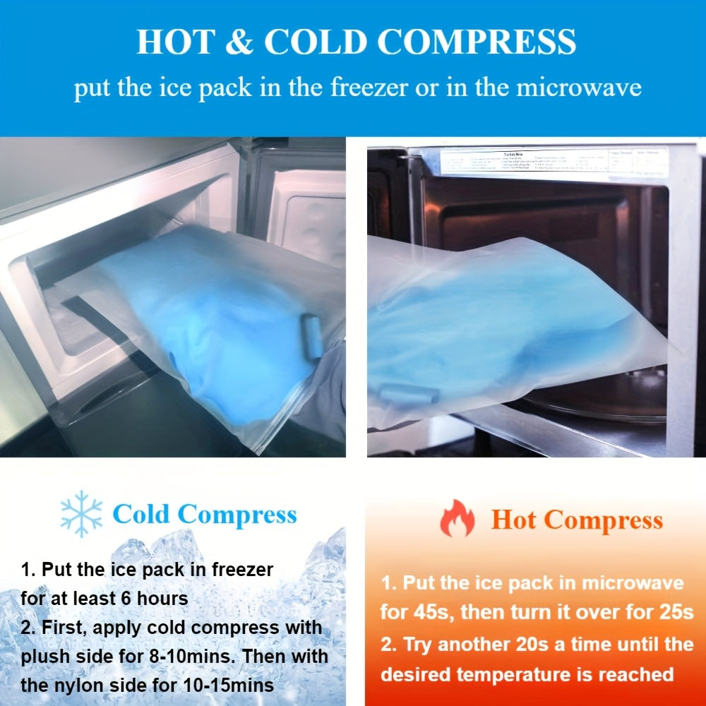 Shoulder Ice Pack Wrap Hot Cold Therapy Gel Pack Reusable Rotator Cuff Compress Adjustable Strap Hands-Free Pain Relief for Athletes Gym Home Recovery