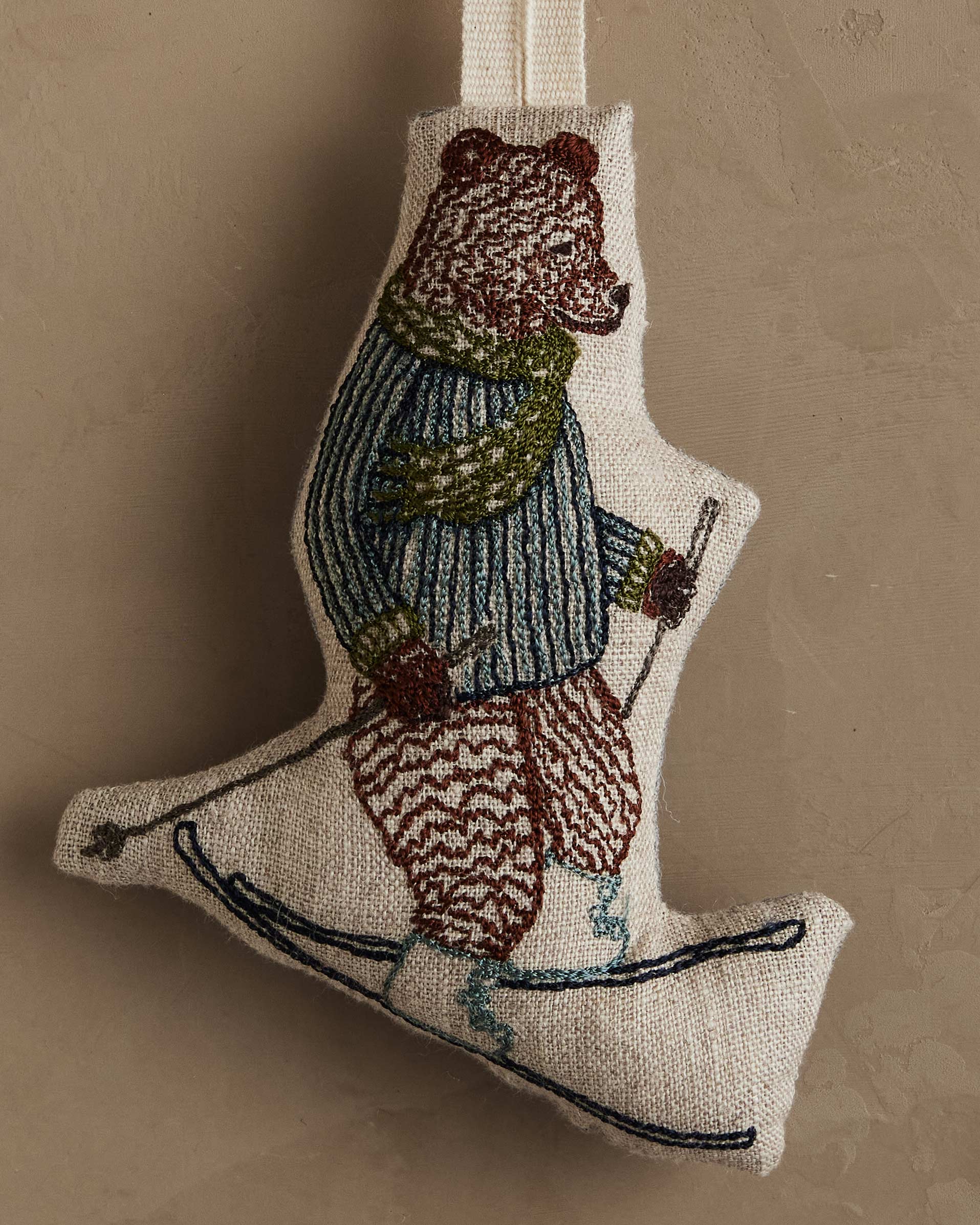 Coral & Tusk Downhill Bear Ornament